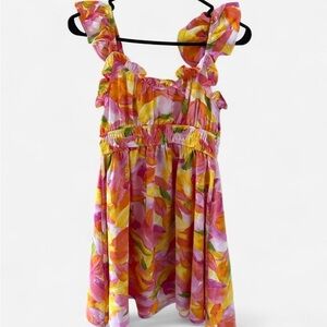 Blu Pepper Multicolor Ruffle Mini Dress